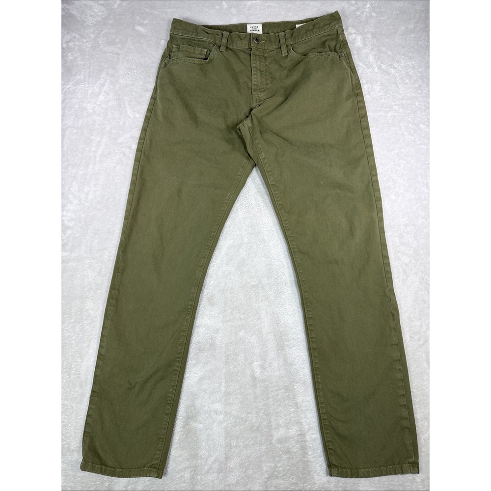 Flint and Tinder Chinos Men's Size 30X31 Olive Green Slim Fit Stretch